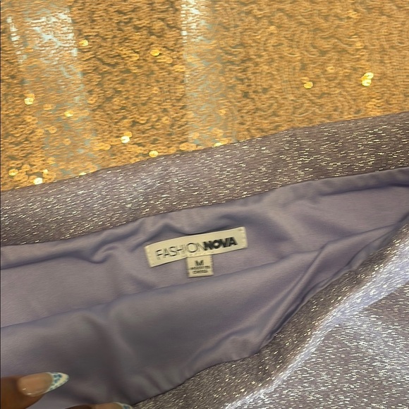 Fashion Nova Glittering Purple and Silver Ensemble - Picture 4 of 8